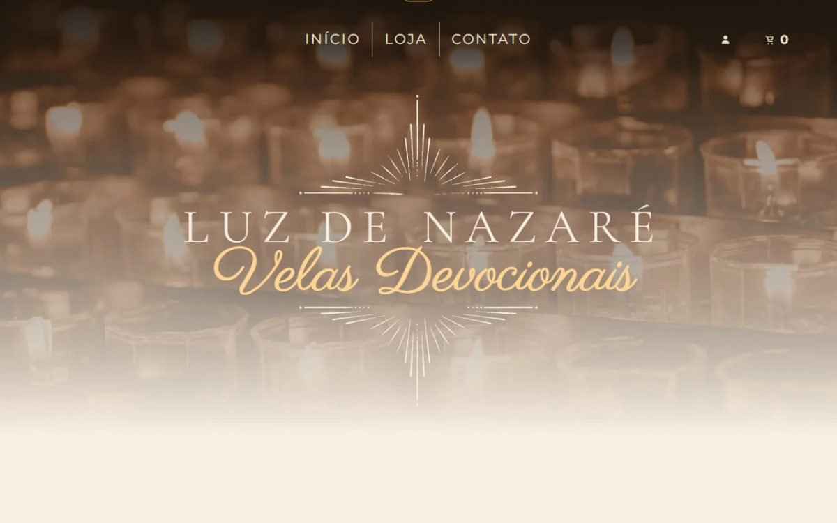 Print da home do site Luz de Nazaré